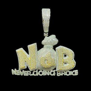 NEW | NDB Money Bag Never Doing Broke Duo Color Letter Pendant